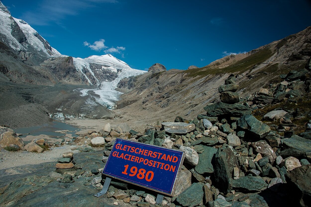 Pasterze-Gletscher in Österreich: Der Klimawandel lässt das Eis schmelzen. In 30 Jahren könnte er ganz verschwunden sein.